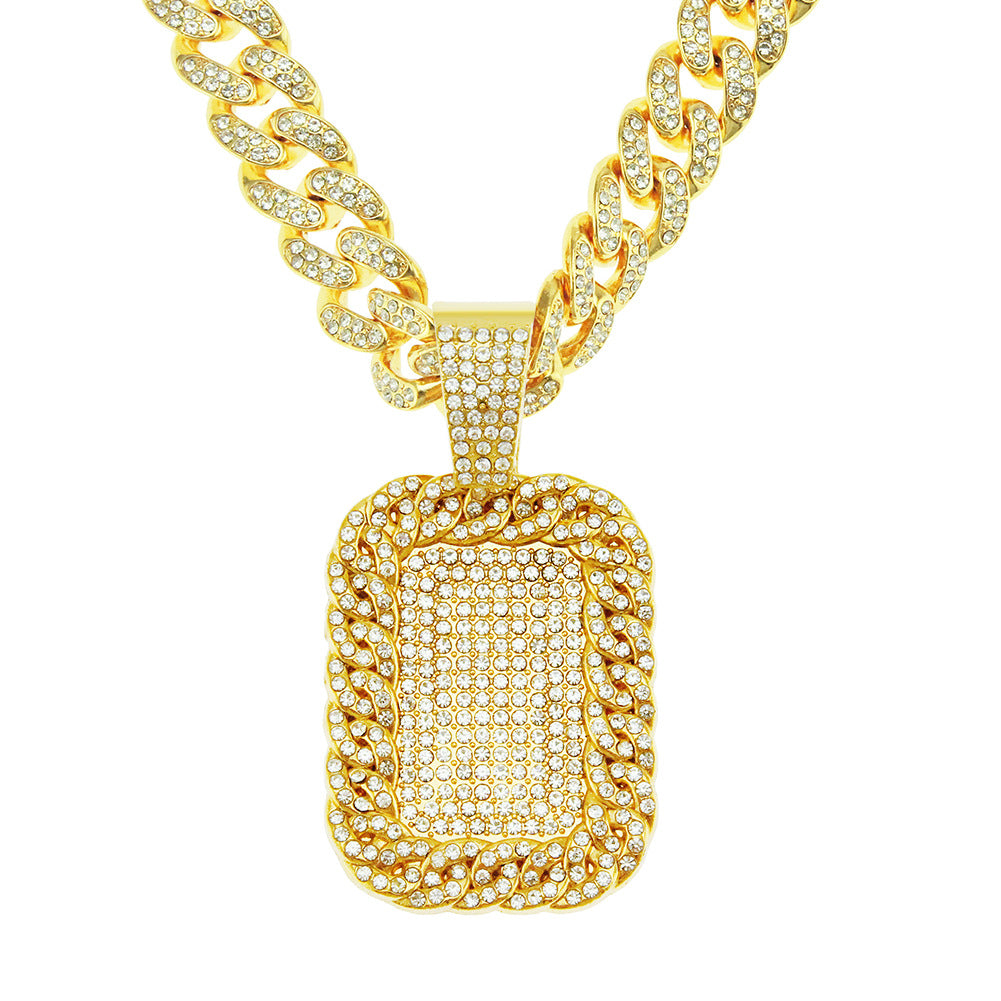 Hop Splendid Colliers à pendentif en forme d'étiquette de chien en diamant