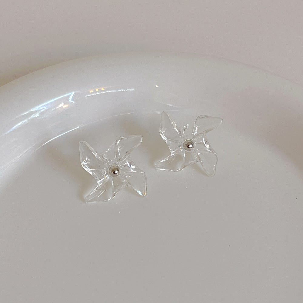 Cross Bow Sier Needle Light Luxury Earrings