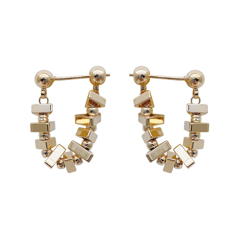 Metallische quadratische Kette trendige weibliche personalisierte Ringe