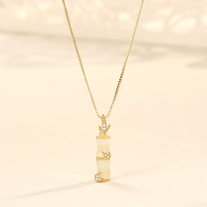 Women's Live Bamboo Sterling Sier For Affordable Luxury Style Pendant Necklaces