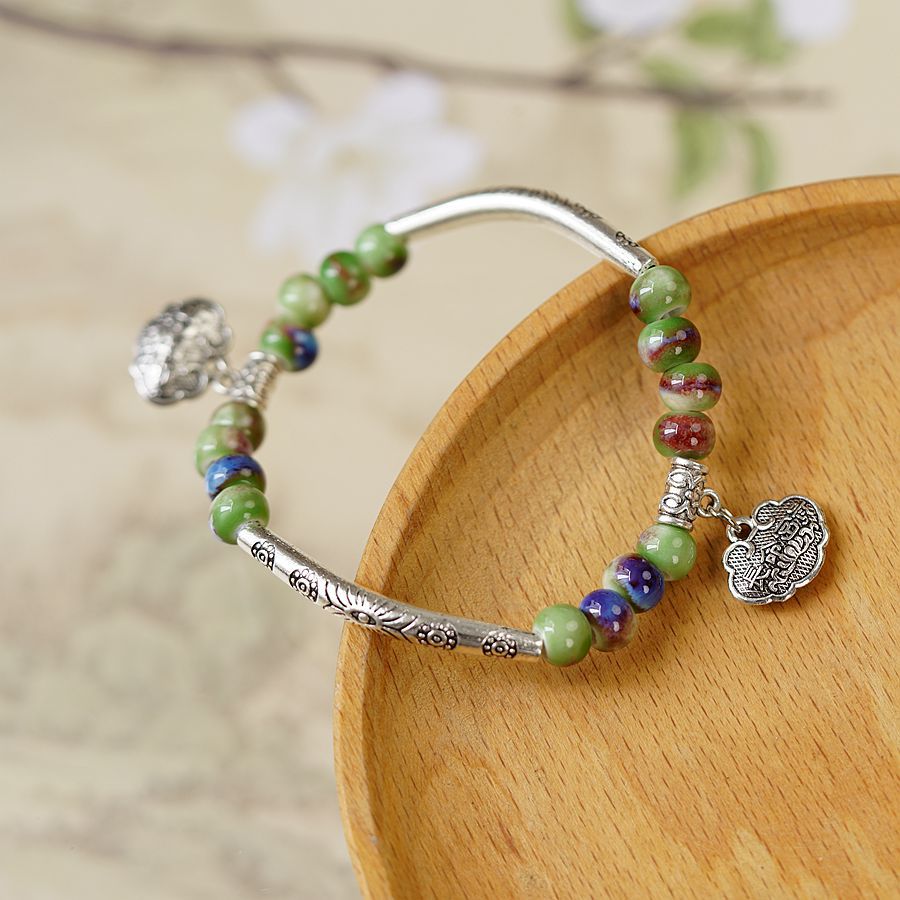 Handmade Ceramic Mori Style Female Ethnic Bracelets
