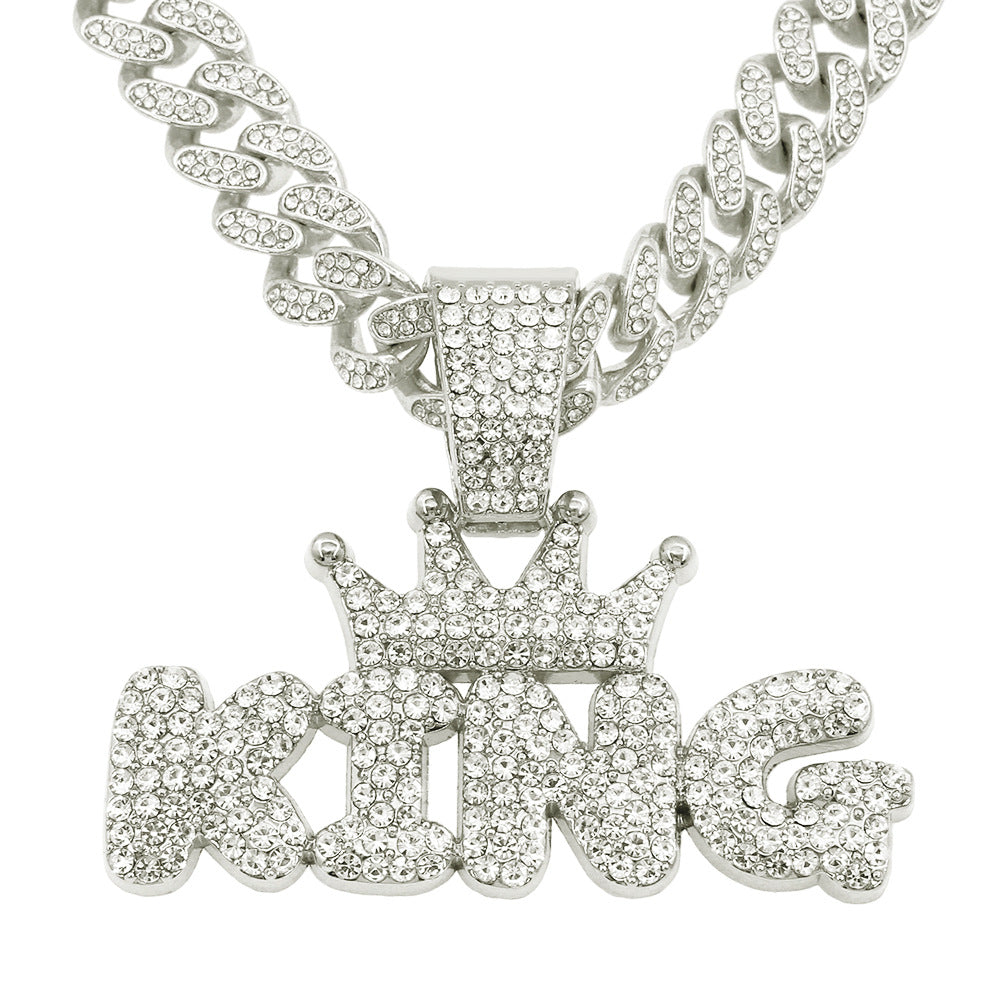 Letter Pendant Male Cuban Link Chain Necklaces