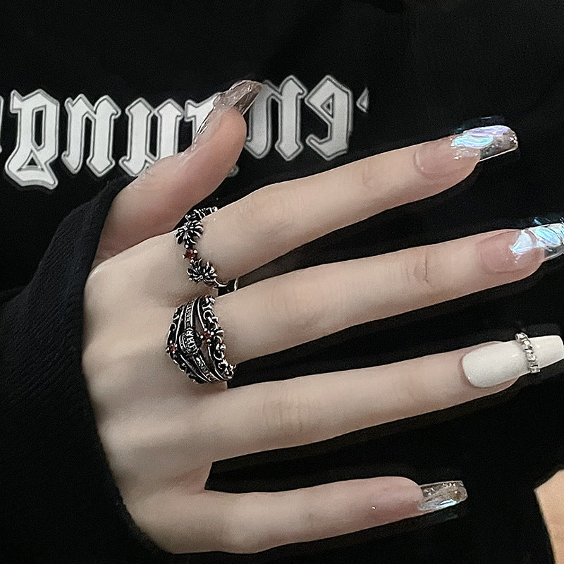Women's Cross Crown Punk Retro High-grade Personality For Rings