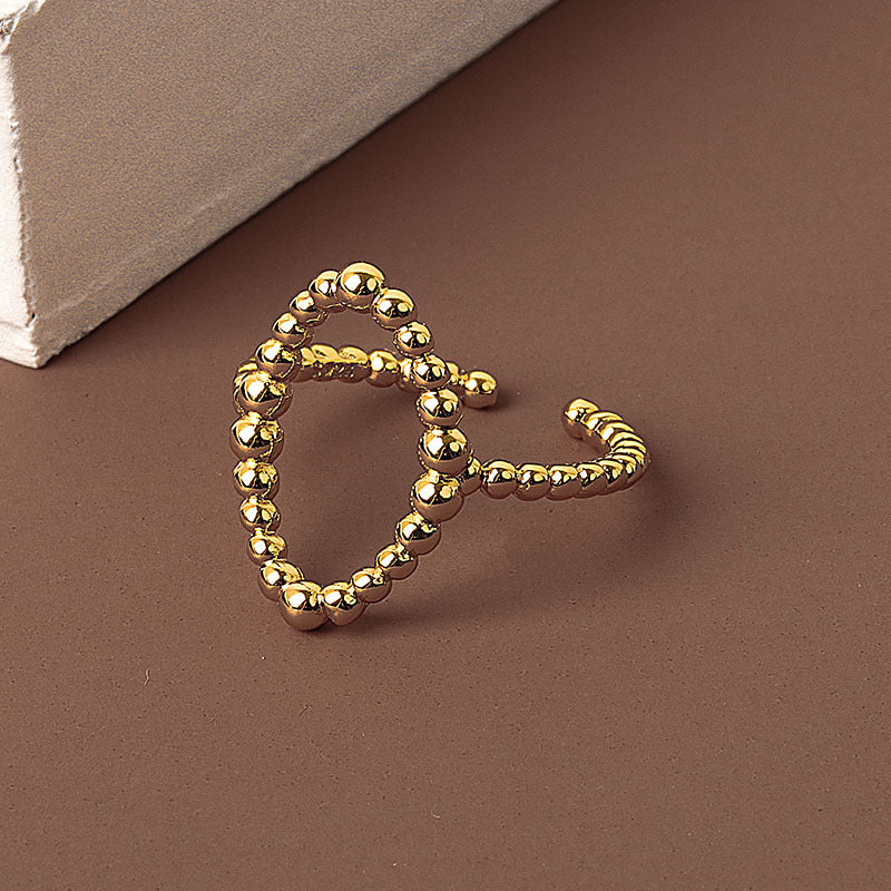 Fashion Hollow Oval Beans Female Tide Rings