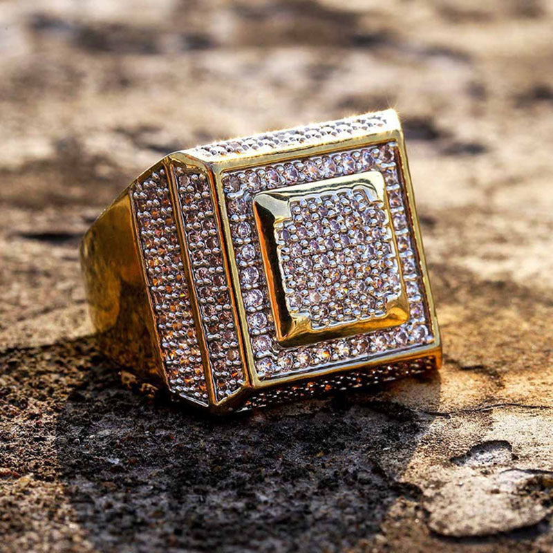 Men's Fashion And Luxury Polygon Shiny Hip Hop Rings