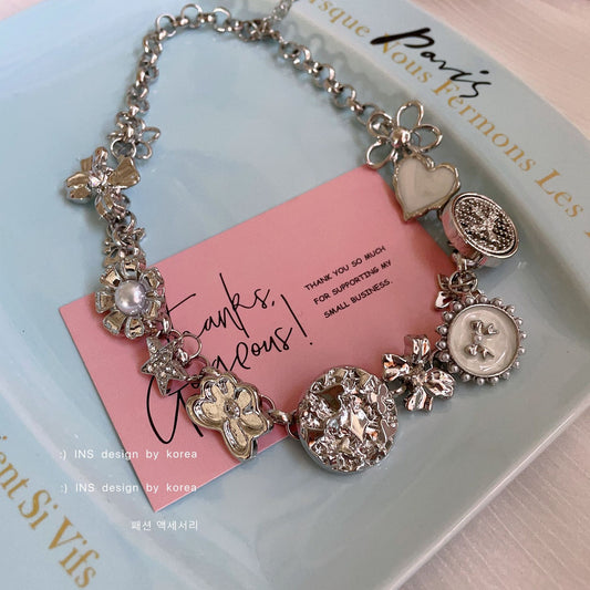 Women's Sweet Cool High-grade Hot Style Stitching Clavicle Chain Necklaces