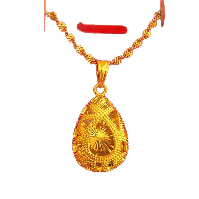 Women's Hollow Drops Elegant Imitation Gold Clavicle Chain Necklace