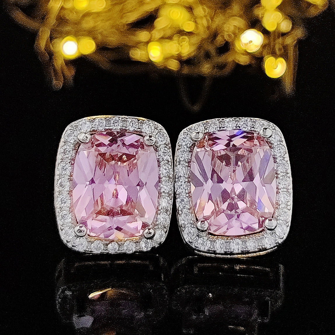 Niche Advanced Design Sense-Ohrringe für Damen mit rosa Zirkon