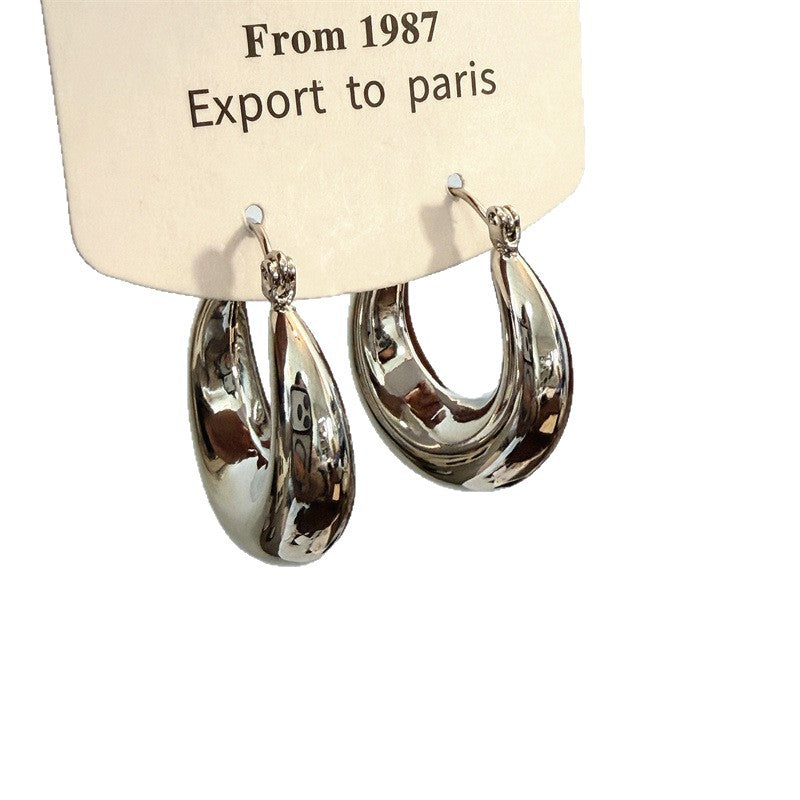 Simple Metal Circle Clip Niche Unique Design Minimalist Graceful Ear Buckle