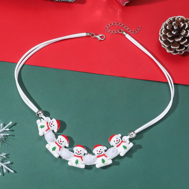 Creativity Santa Claus Gingerbread Man Bell Necklaces