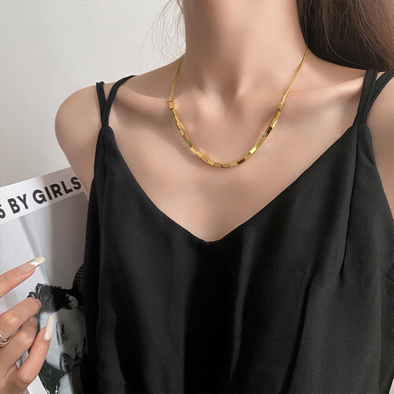 Women's Cold Advanced Design Sense Titanium Steel No Necklaces