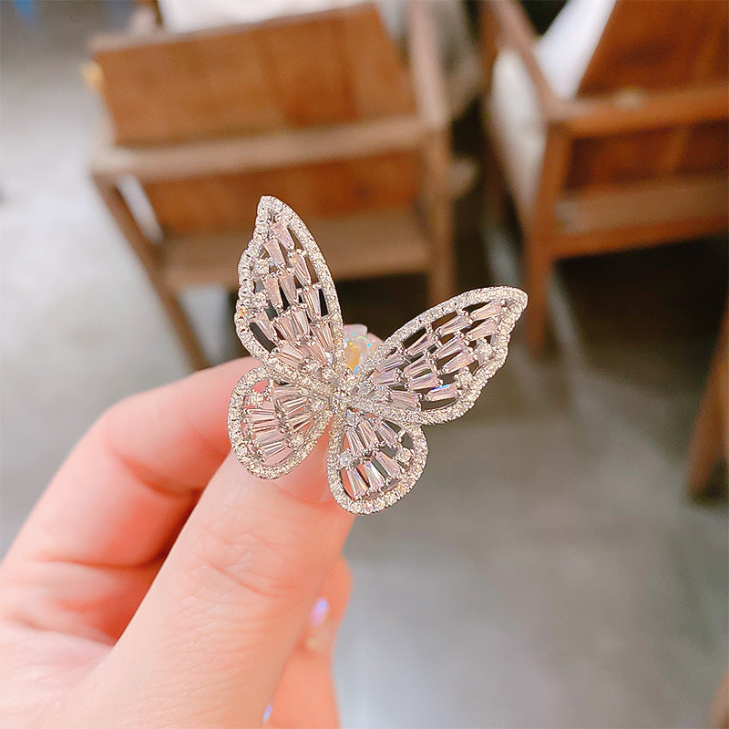 Luxury Super Fairy Zircon Butterfly Open Index Finger Rings