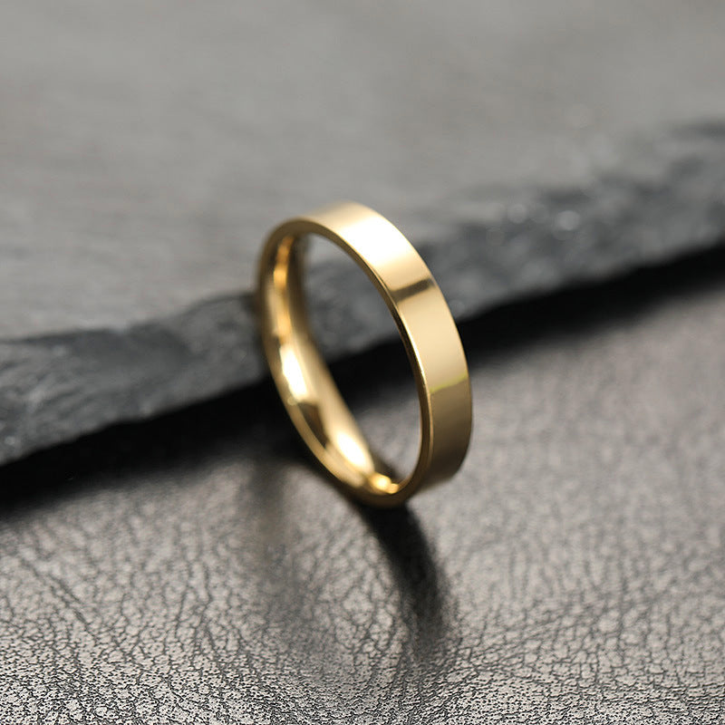 Titanium Steel Design Bright Surface Simple Stainless Rings