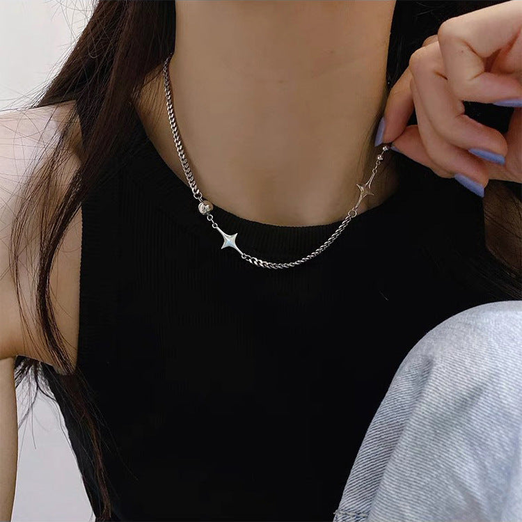 Chaîne d'astérisme pour femmes, colliers de tempérament simples et personnalisés