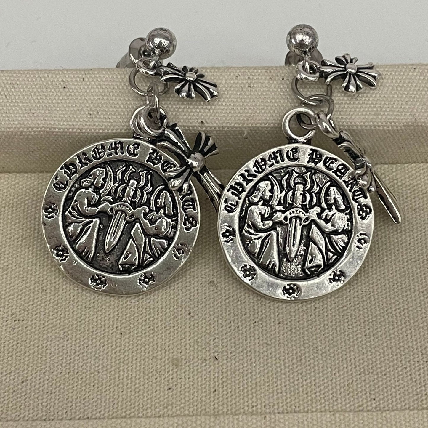 Cross Angel Mural Retro Distressed Accessories Fashion Earrings