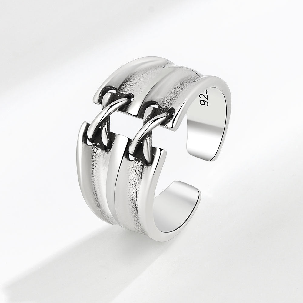 Personalized Mixed Love Black Agate Simple Rings