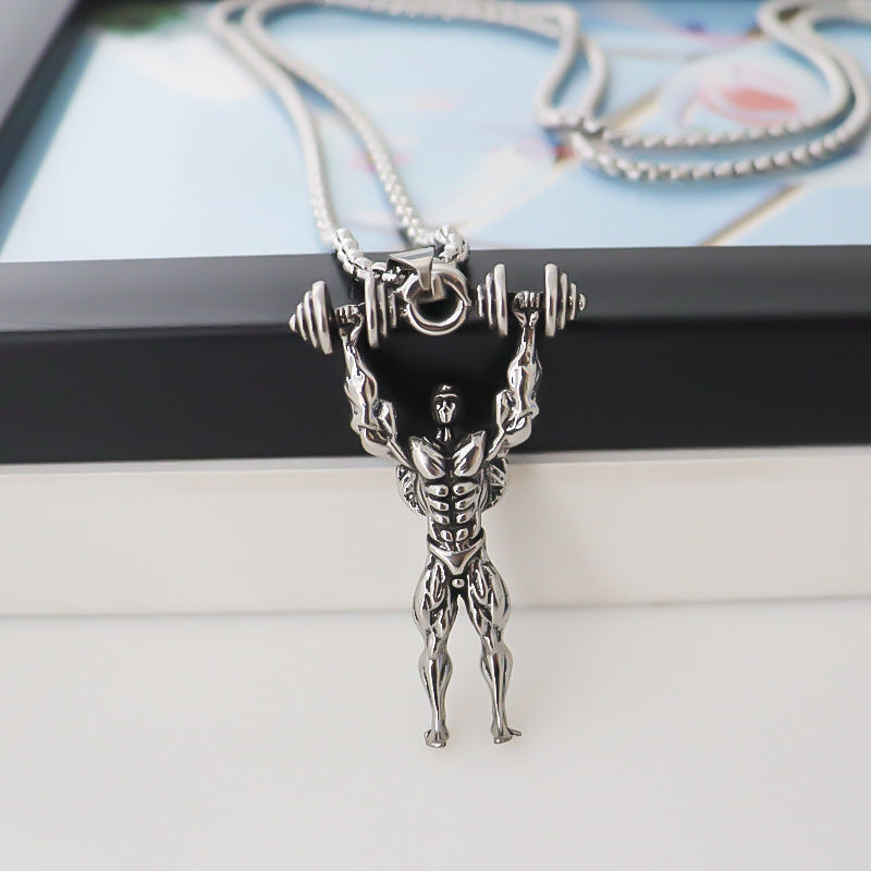 Pendentif Bodybuilder pour hommes, colliers de Rap Hip Hop à la mode