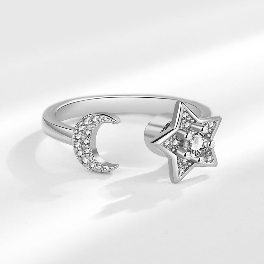 Fashion Star Moon Ethnic Style Rotating Index Finger Rings