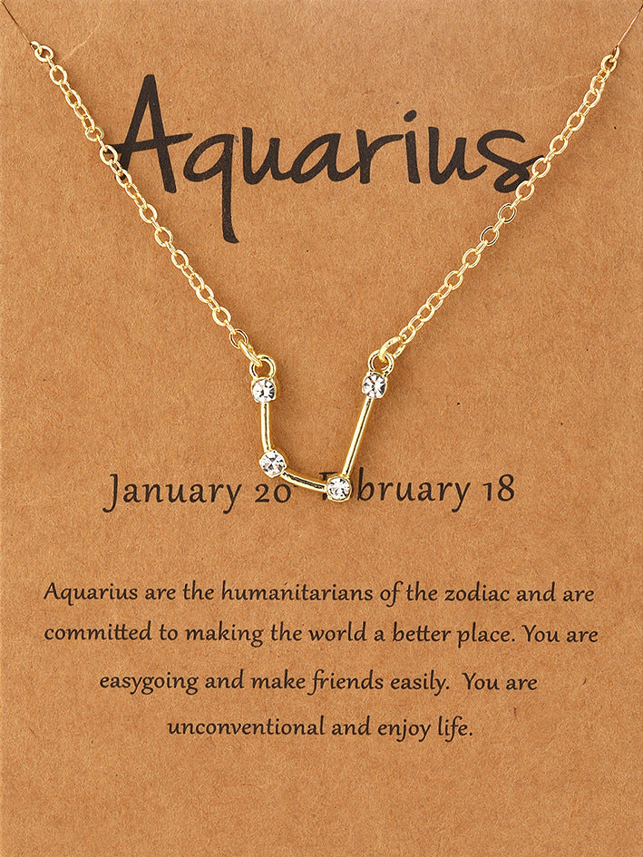 Style Simple Accessories Design Zircon Constellation Necklaces