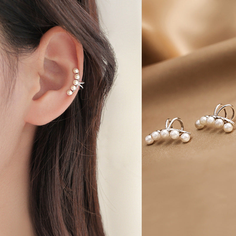 Sterling Sier Pearl Bone Simple Temperament High Rings