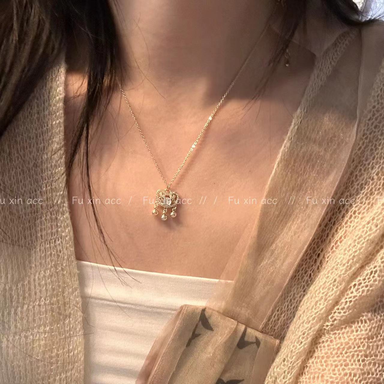 Women's Zircon Safety Lock Chinese Special Interest Light Luxury Necklaces