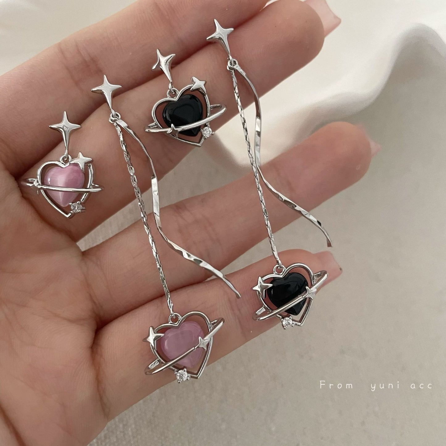 Boucles d'oreilles Style féminin coeur d'amour rose Star Rail