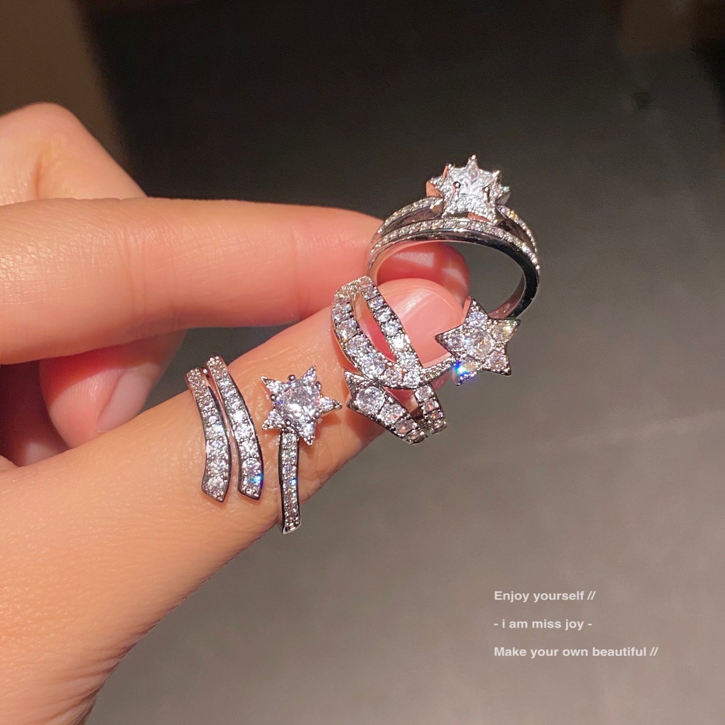 Komet frische Pentagramm weibliche Mode Meteor Ringe