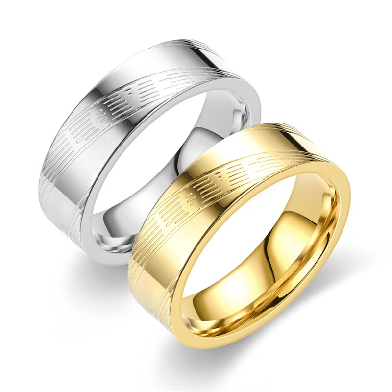 Affordable Luxury Fashion Titanium Steel Couple Rings