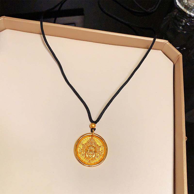 Colliers en cuir avec pendentif porte-bonheur pour femmes, Design de Style National, serrure de sécurité