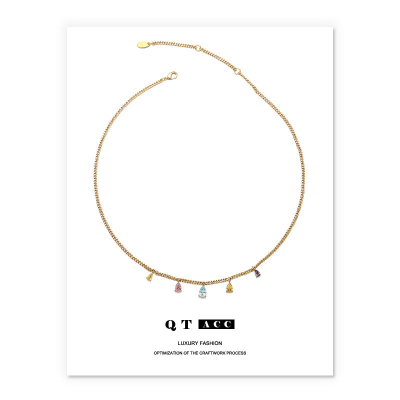 Colliers de cou à pendentif en Zircon de couleur d'été gracieuse pour femmes