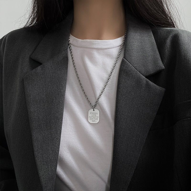 Sweater Chain Hemp Flowers Small Letter Light Luxury Necklaces