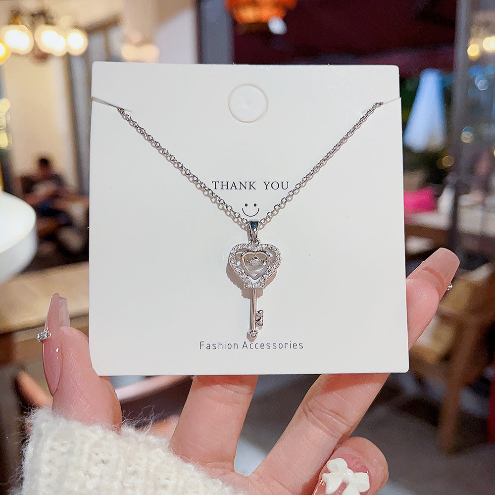 Pendentif clé Unique pour femme, colliers de clavicule de tempérament de luxe léger