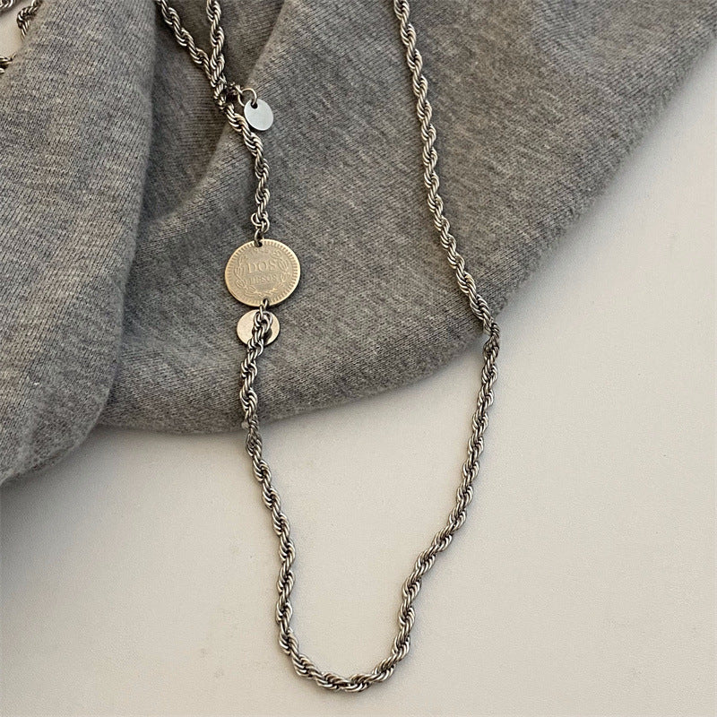 Women's Pendant Titanium Steel Design High-grade Sweater Chain Necklaces