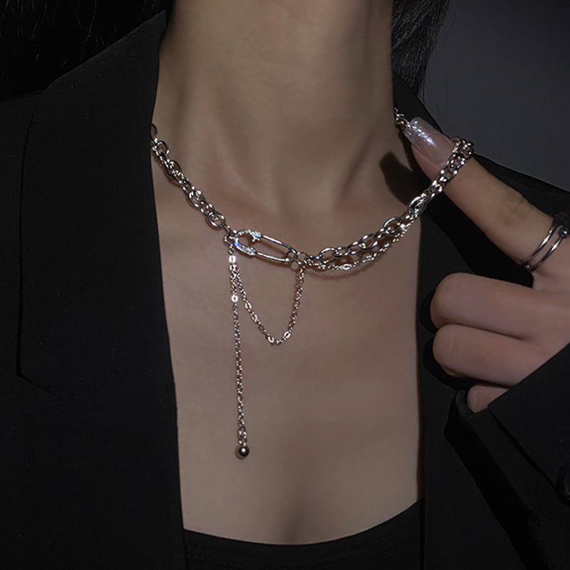 Women's Fashion Personalized Pin Pendant Niche High-grade Sweater Chain Necklaces