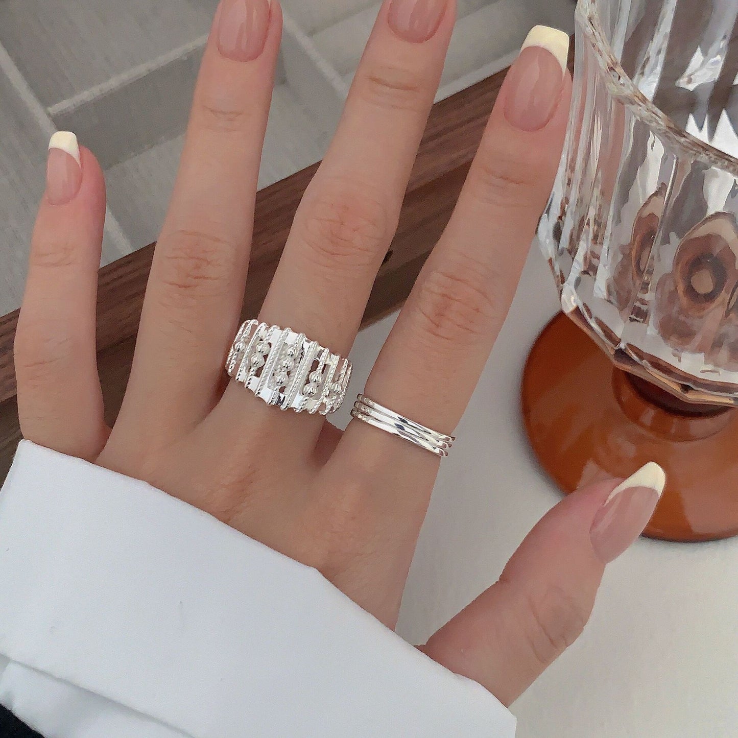 Constant Sterling Sier Winding Open Female Rings