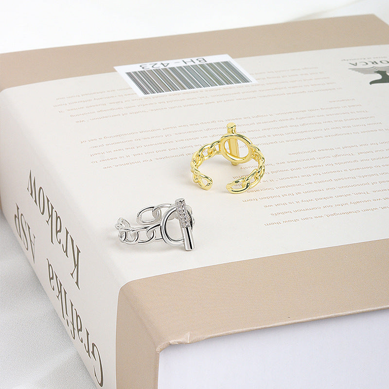 Women's Buckle Chain Light Luxury Index Finger Rings