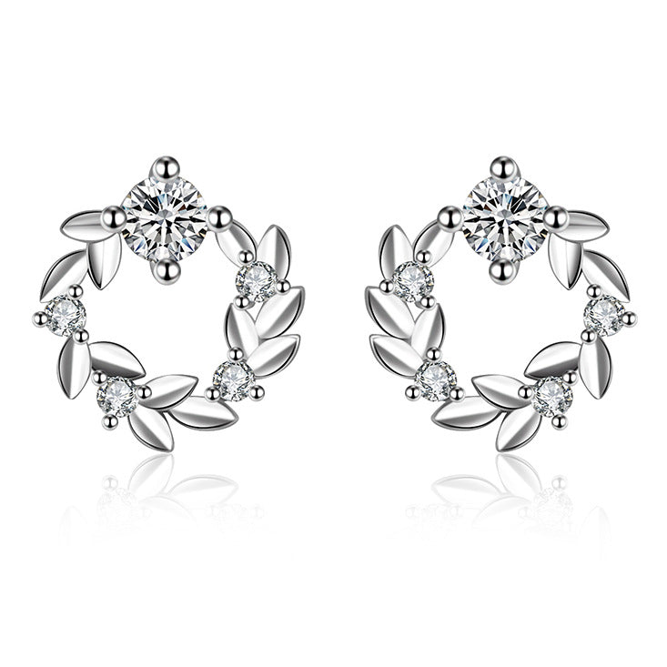 Shape Ear Minority Simple Leaves Mori Style Earrings