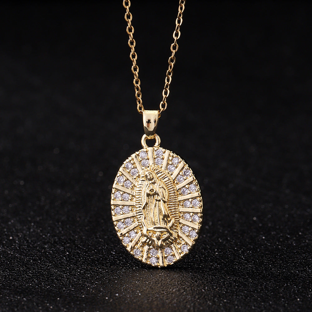 Virgin Mary Pendant Female Light Luxury Necklaces