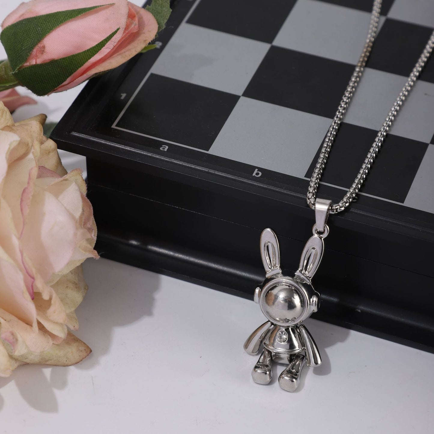Women's & Men's Movable Mechanical Rabbit Hip Hop Fashion Necklaces