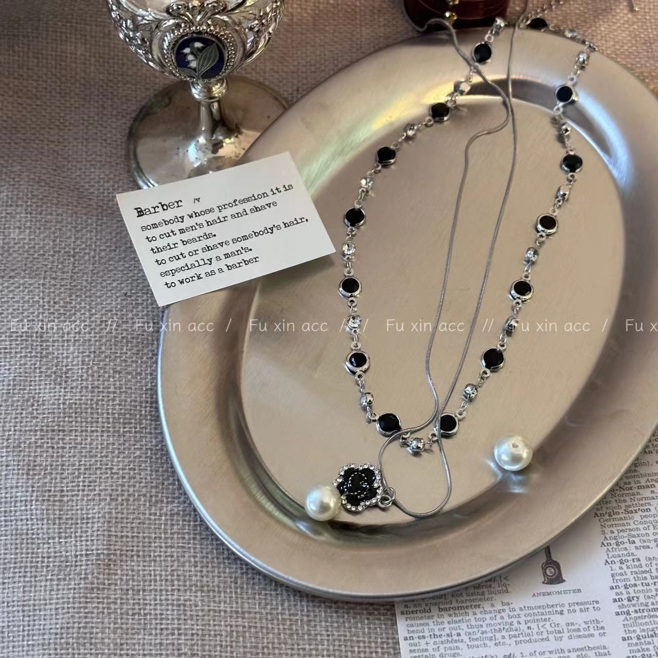 Temperament Wild Zircon Rose Double Layer Twin Necklaces