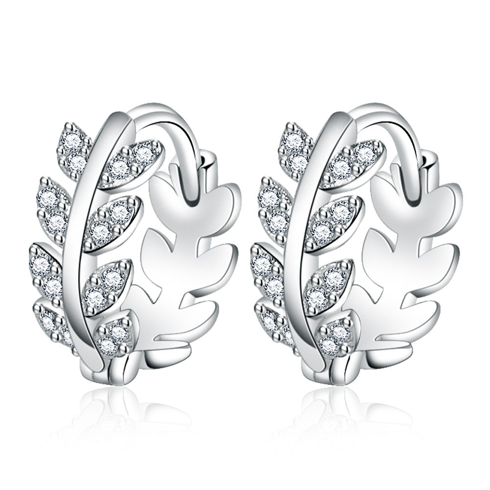 Women's Korean Leaf Eardrop Design Trendy Style Earrings