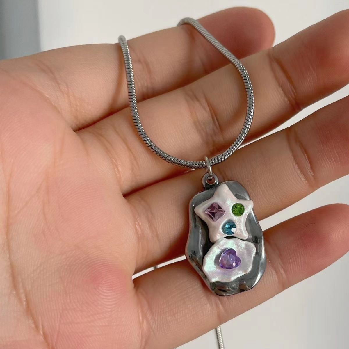 Pentagramme Amour Style Rétro Mignon Colliers De Niche