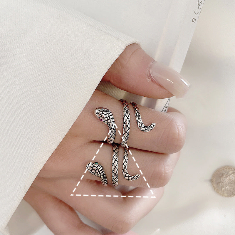 Personality Thai Female Snake Exaggerated Niche Rings