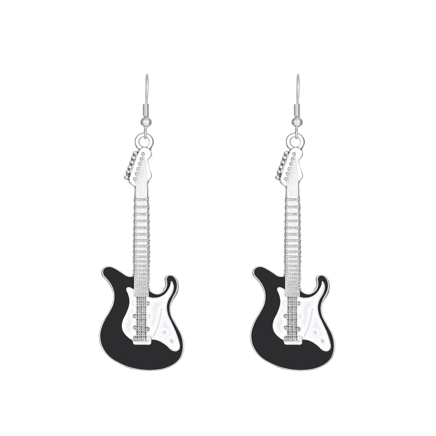 Women's Retro Punk Electric Guitar Alloy Hip Hop Stitching Rings