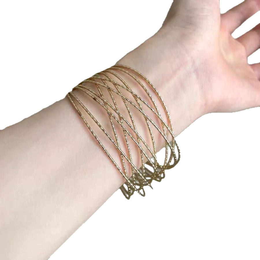 Women's Silk Open-ended Fashion Geometry Pattern Twin Bracelet