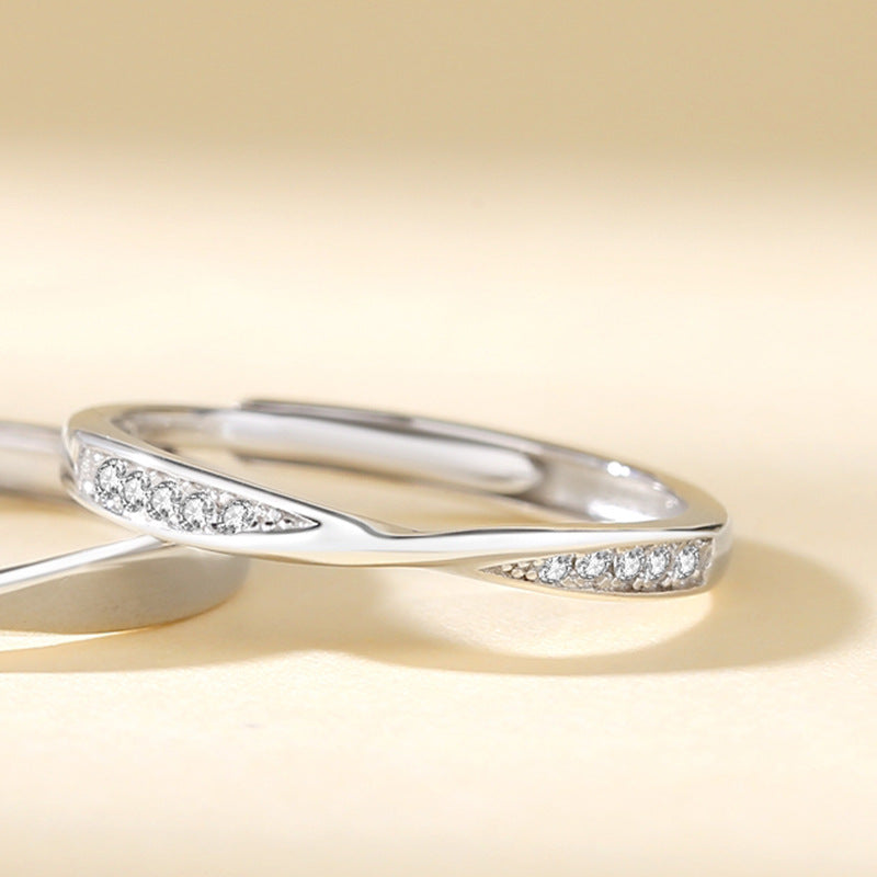 Damen- und Herrenringe sowie Möbius-Streifen-Paarringe aus Sterlingsilber