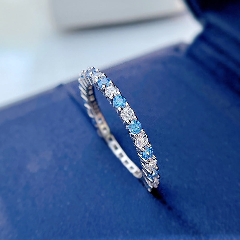 Sier Colors Gem Design Cold Style Rings
