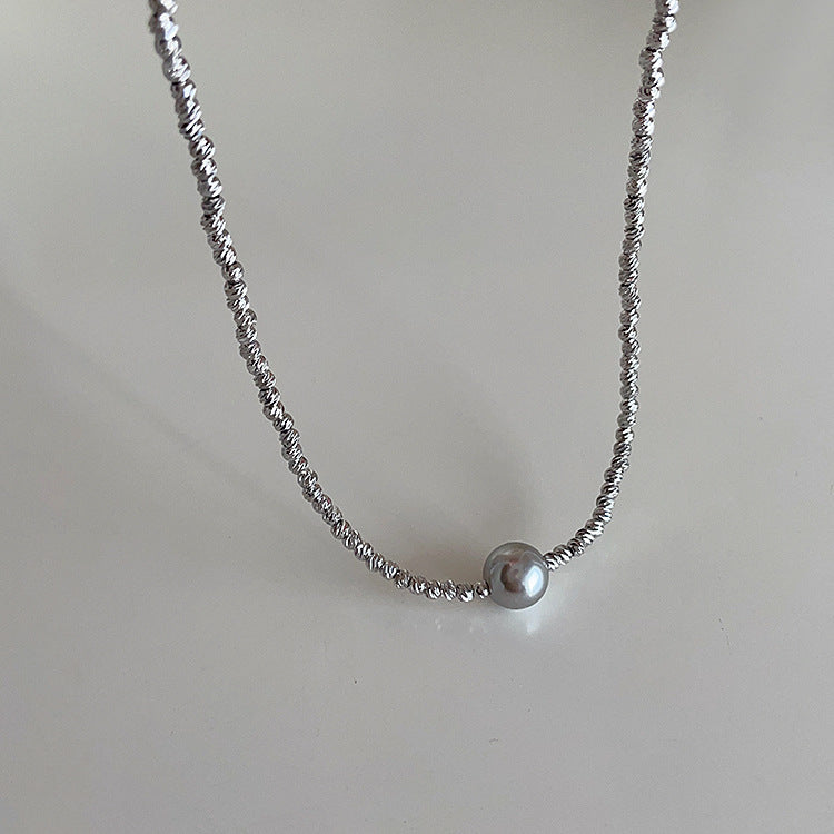 High-grade Irregular Beaded Metal Pearl Female Niche Necklaces