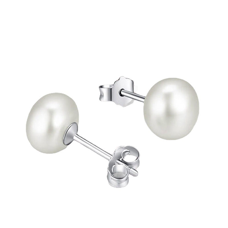 Women's Sterling Sier Jewelry Natural Freshwater Pearl Ear Earrings