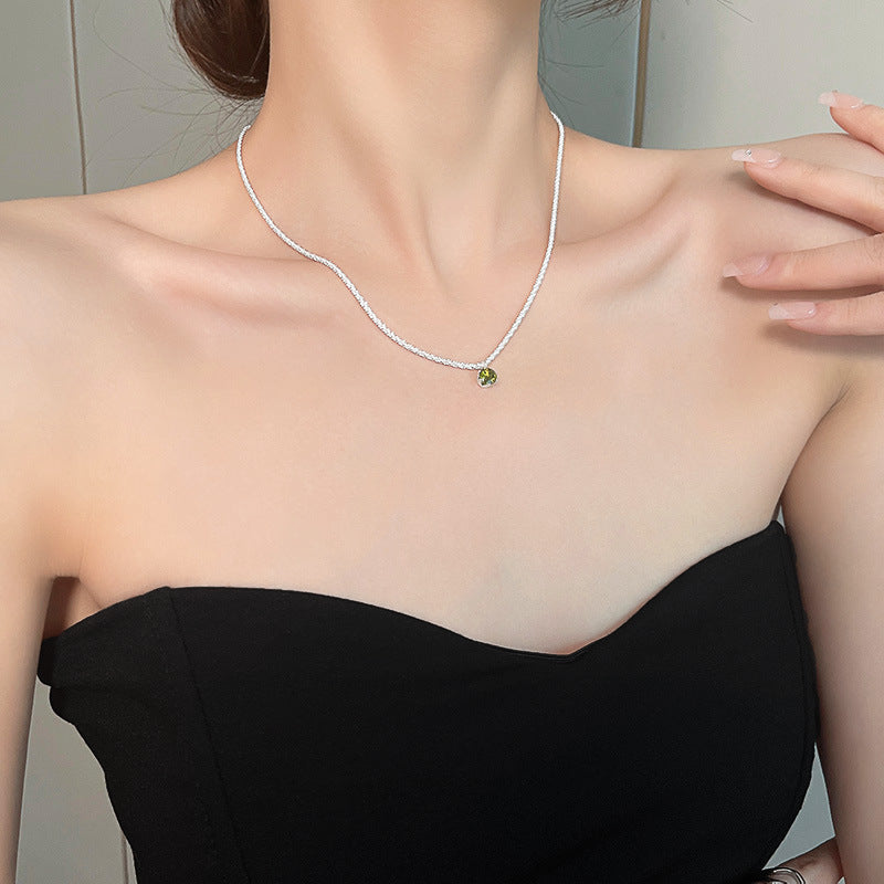 Women's Emerald For Trendy Light Luxury Minority High-grade Necklaces